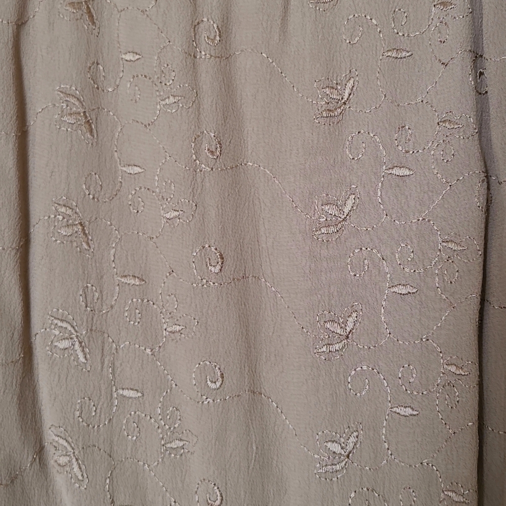 Lightweight Vintage Embroidered Nude Maxi Skirt L - Picture 3 of 6